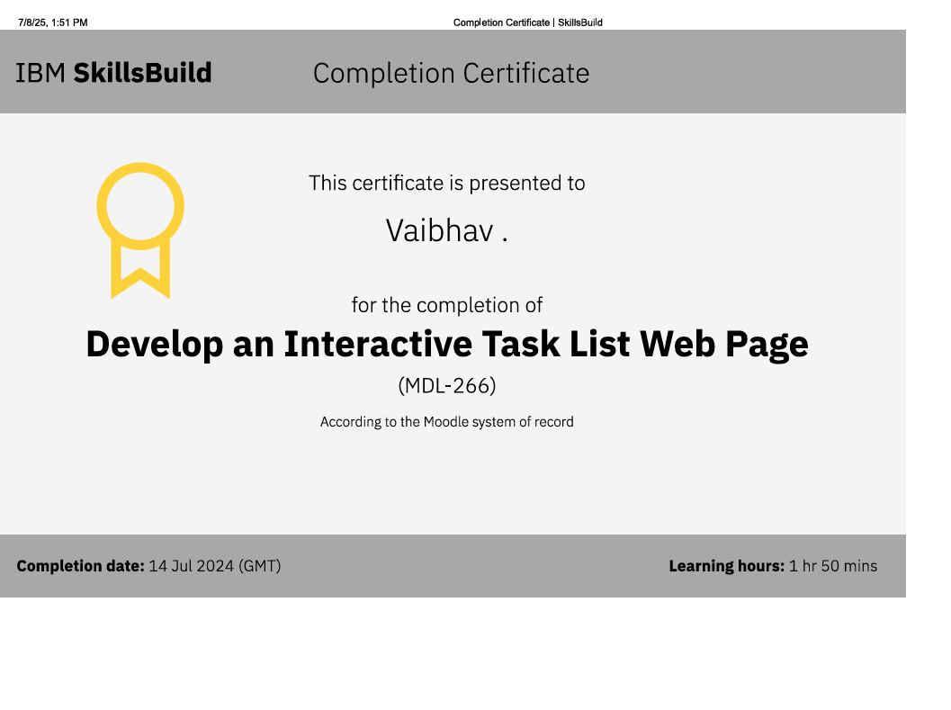 Frontend Certificate